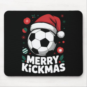 Merry Kickmas Christmas Santa Soccer Ll Graphic Ki Mouse Pad