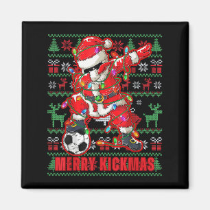 Merry Kickmas Christmas Soccer Ball Ugly Youth Swe Magnet