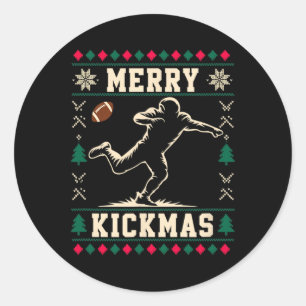 Merry Kickmas Funny Christmas Karate Martial Santa Classic Round Sticker