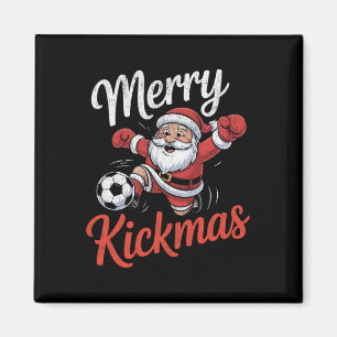 Merry Kickmas Funny Christmas Soccer Xmas Magnet