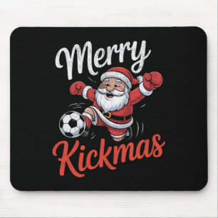 Merry Kickmas Funny Christmas Soccer Xmas Mouse Pad