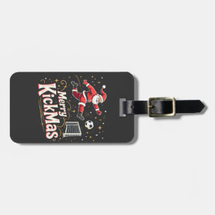Merry Kickmas Funny Santa Claus Soccer Lovers Luggage Tag