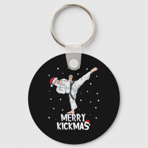 Merry Kickmas Karate Santa Claus Martial Arts Chri Key Ring