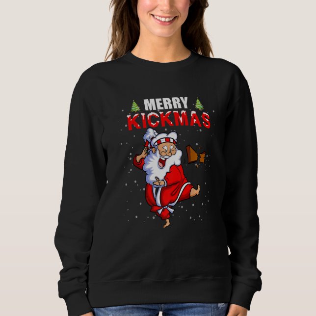 Merry Kickmas  Karate Santa Family Matching Pajama Sweatshirt (Front)