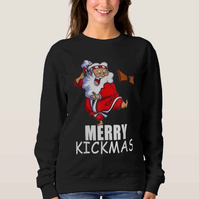 Merry Kickmas  Karate Santa Family Matching Pajama Sweatshirt (Front)