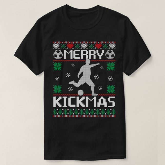 Merry Kickmas Player Sports Ugly Christmas Sweater (Design Front)