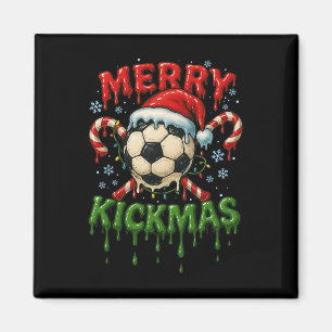 Merry Kickmas Soccer Christmas Candy Cane Ice Crea Magnet