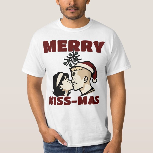Merry Kiss-Mas Christmas T-shirt (Front)