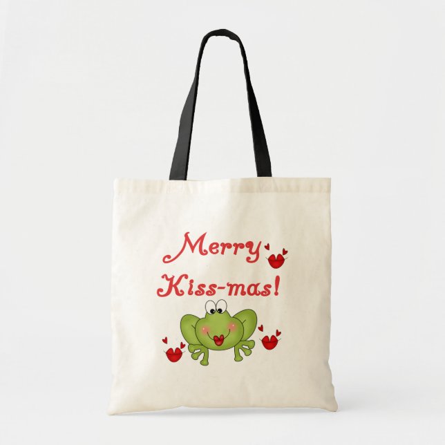 Merry Kiss-Mas Tshirts and Gifts Tote Bag (Front)