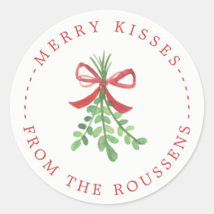 Merry Kisses Personalised Holiday Stickers