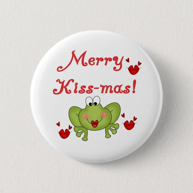 Merry Kissmas 6 Cm Round Badge (Front)