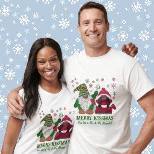 Merry Kissmas, couples 1st Christmas gonk design T-Shirt