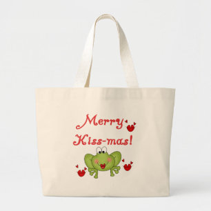 Merry Kissmas Large Tote Bag
