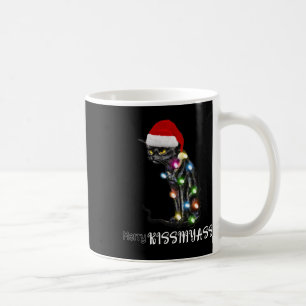 Merry Kissmy Fun Cat Christmas Lights 2 Coffee Mug
