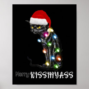 Merry Kissmy Fun Cat Christmas Lights 2  Poster