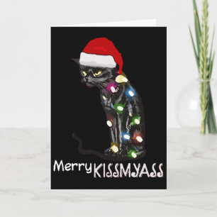 Merry Kissmy Fun Cat Christmas Lights 3 Card