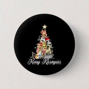 Merry Kissmy Fun Christmas Lights 6 Cm Round Badge