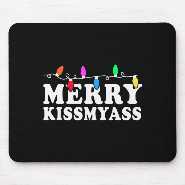 Merry Kissmy Shirt - Inappropriate Christmas Shirt Mouse Pad (Front)
