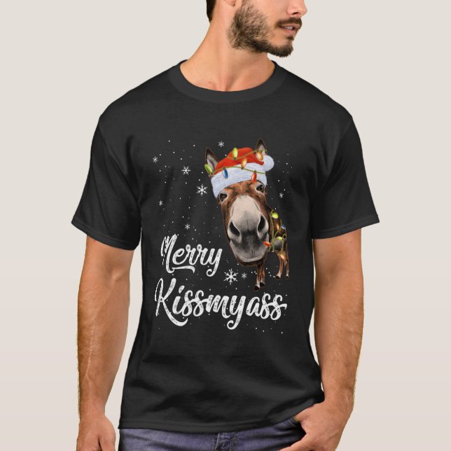 Merry Kissmyass Donkey Merry T-Shirt (Front)