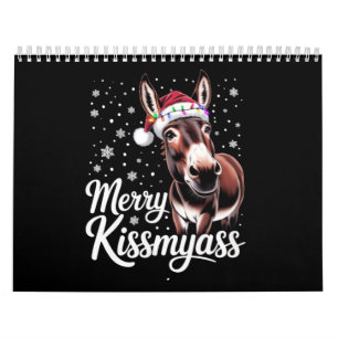 Merry Kissmyass Donkey Sarcastic Xmas Funny Pajama Calendar