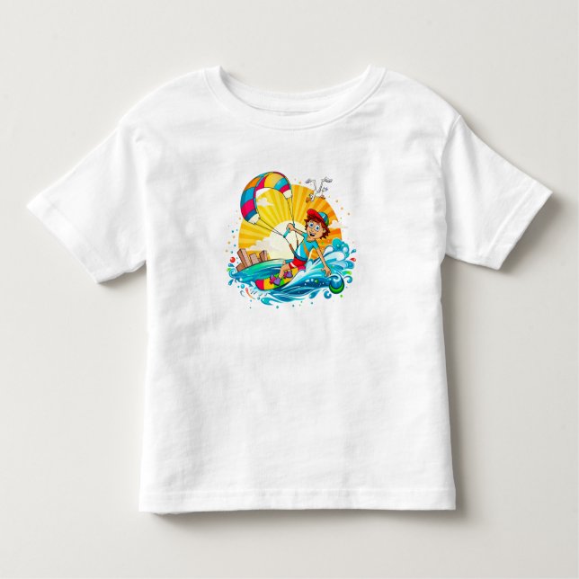 Merry kite surfing illustration. toddler T-Shirt (Front)