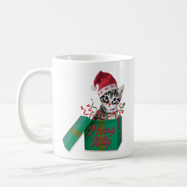 Merry Kitty, Merry Christmas Coffee Mug (Left)