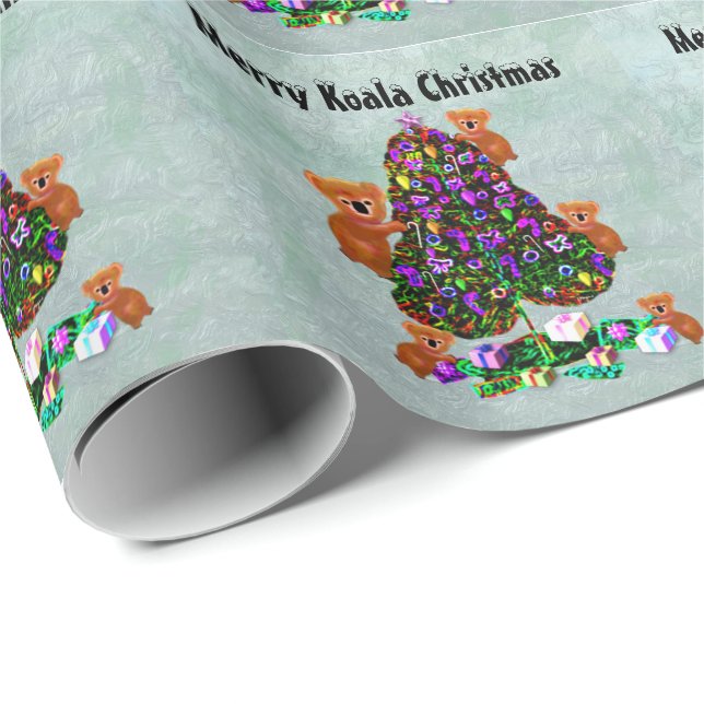 Merry Koala Christmas Wrapping Paper (Roll Corner)