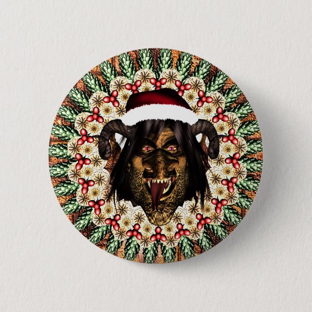 Merry Krampus 6 Cm Round Badge (Front)