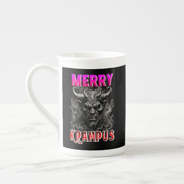 Merry Krampus Bone China Mug (Left)