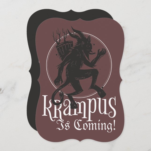 Merry Krampus Christmas Holiday Card (Front/Back)