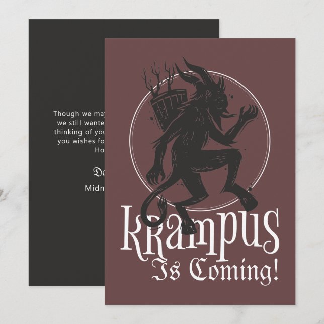 Merry Krampus Christmas Holiday Card (Front/Back)