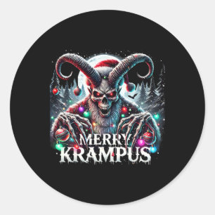 Merry Krampus Christmas Krampus Is Coming To Town Classic Round Sticker