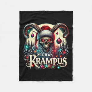Merry Krampus Christmas Krampus Is Coming To Town Fleece Blanket