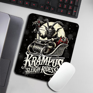 Merry Krampus Christmas Krampus Sleigh Rides Mouse Pad