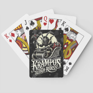 Merry Krampus Christmas Krampus Sleigh Rides Playing Cards