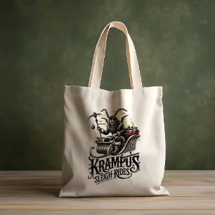 Merry Krampus Christmas Krampus Sleigh Rides Tote Bag