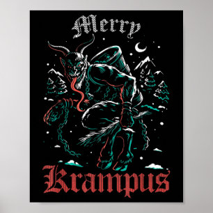 Merry Krampus Christmas Xmas Horror Ugly  Evil Paj Poster