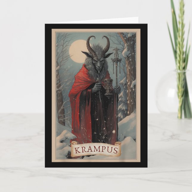 Merry Krampus Christmas Xmas Horror Ugly Sweater E Card (Front)