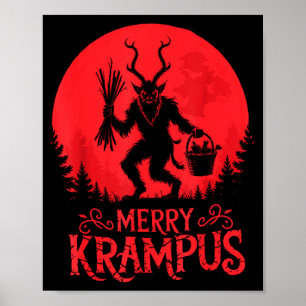 Merry Krampus Christmas Xmas Horror Ugly Sweater E Poster