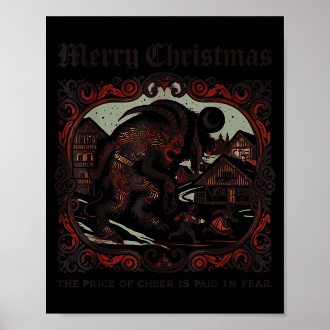 Merry Krampus Christmas Xmas Horror Ugly Sweater E Poster (Front)
