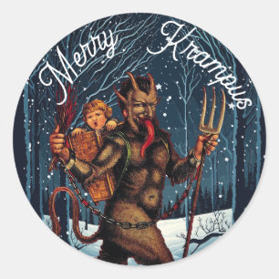 Merry Krampus  Classic Round Sticker