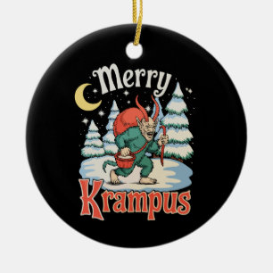 Merry Krampus Folklore Christmas Horror Xmas Ceramic Ornament