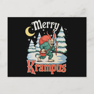 Merry Krampus Folklore Christmas Horror Xmas Holiday Postcard