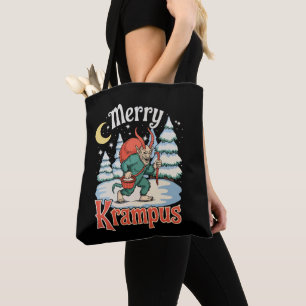 Merry Krampus Folklore Christmas Horror Xmas Tote Bag