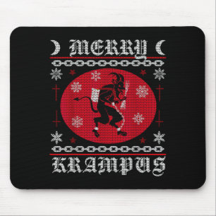 Merry Krampus. Goth Christmas Ugly Sweater. Krampu Mouse Pad
