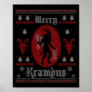 Merry Krampus Horror Soky Evil Funny Ugly Christma Poster