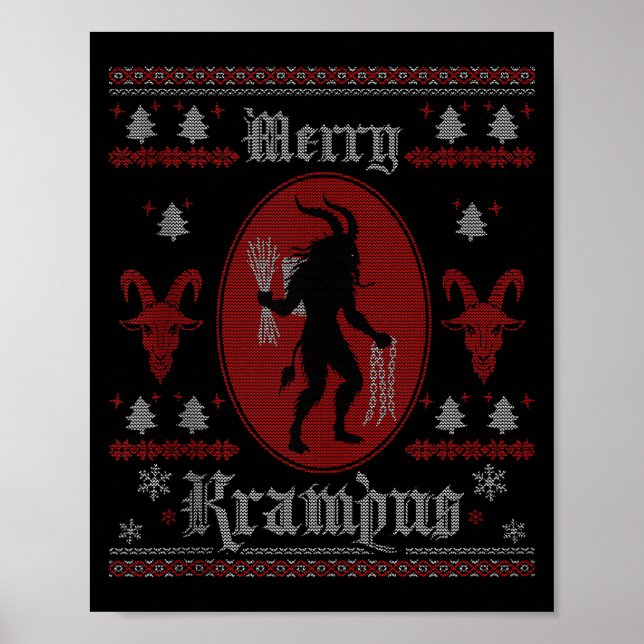Merry Krampus Horror Soky Evil Funny Ugly Christma Poster (Front)