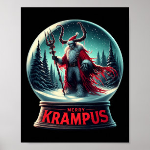 Merry Krampus Krampus Is Coming To Town Xmas Horro Poster