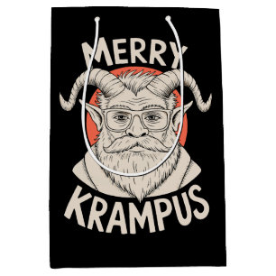 Merry Krampus Mythical Christmas Xmas Holiday Medium Gift Bag