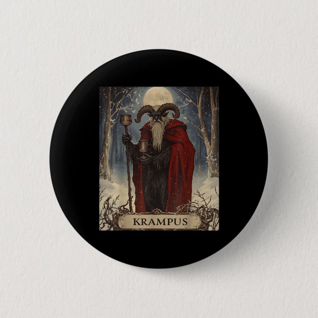 Merry Krampus Pajama Funny Christmas Horror Ugly S 6 Cm Round Badge (Front)